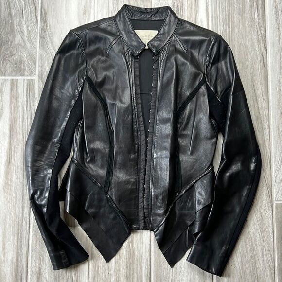 Hinge Black Leather Jacket Small - Picture 1 of 4